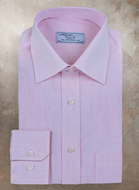 William Fullest Fit Shirt in Light Pink and White Check Hip Men's Urban