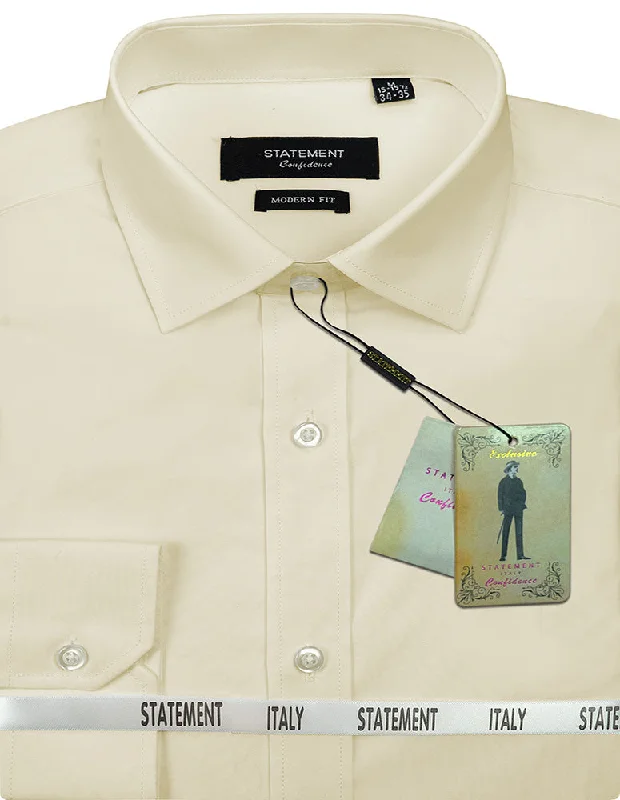 MODERN FIT CREAM BASIC DRESS SHIRT Bold Men's Statement