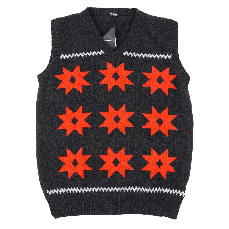 Tag free Kiton Patterned Cashmere Sweater Vest Vacation