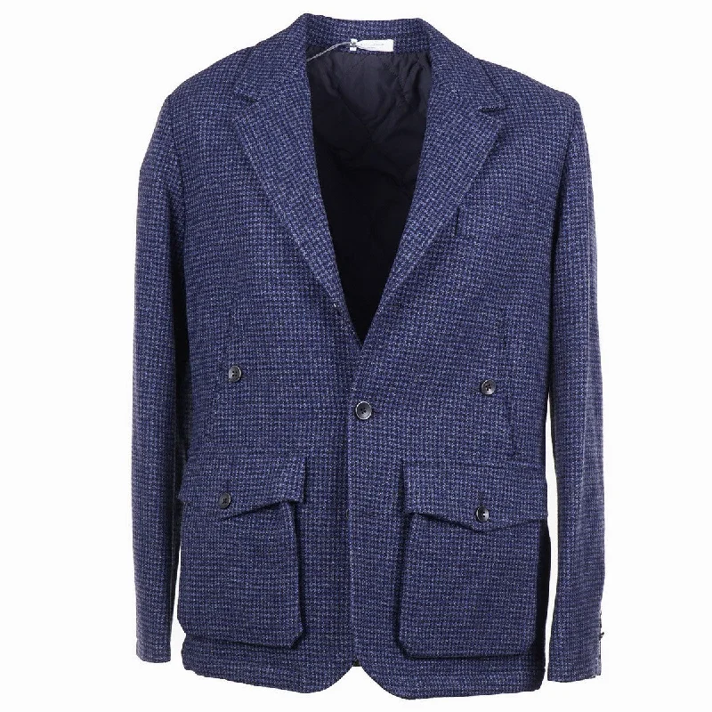 Minimalist aesthetic Boglioli Wool Outer Blazer with Quilted Lining Classic Men's Pin