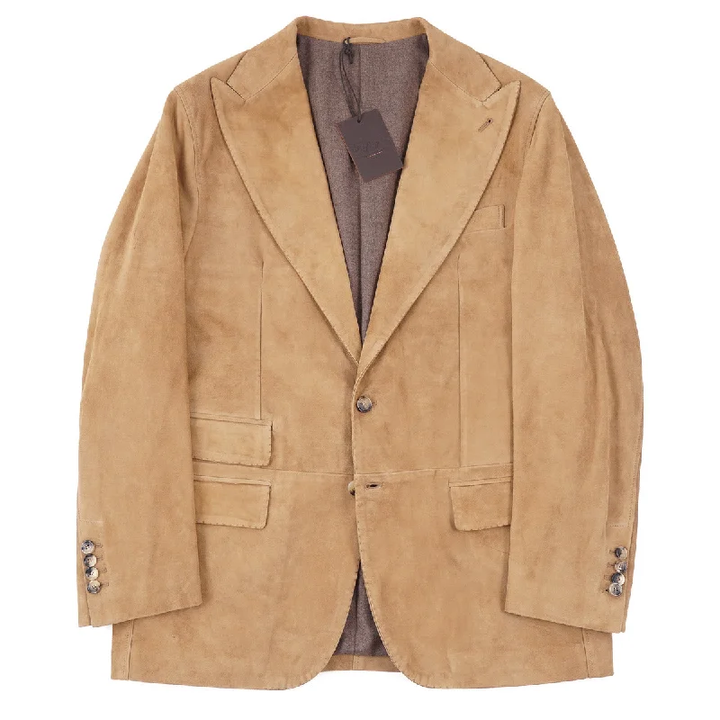 Minimalist aesthetic Rifugio Wool-Lined Lambskin Suede Blazer Masculine Men's 