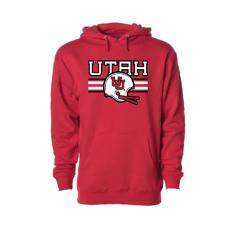 Hip - Hop Style Utah W/Throwback UU Helmet  Embroidered Hoodie Vacation