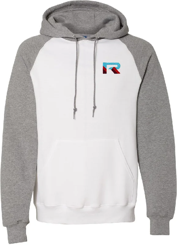 Soft to Touch Russell Athletic Dri Power Colorblock Raglan Hooded Sweatshirt Traditional Men's Country