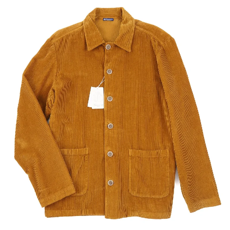 Snug fitting Finamore Relaxed-Fit Casual Corduroy Jacket Beach