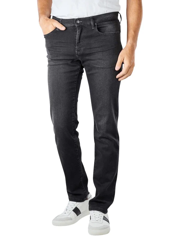 Black Anthracite Pipe Premium Business Organic Cotton-Tencel Denim Athletic Men's Compression