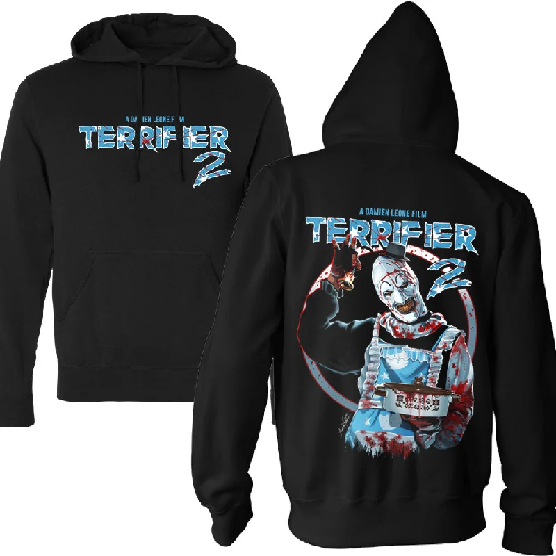 Street Art Theme Terrifier 2 Dinner Is Served Pullover Hoodie Edgy Men's Punk