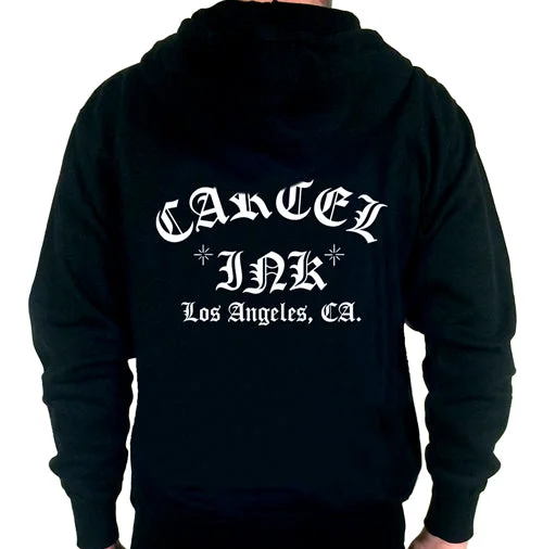 Light on Body Cartel Ink Old English ZIPPERED Men's Hoodie Minimalist Men's Casual 