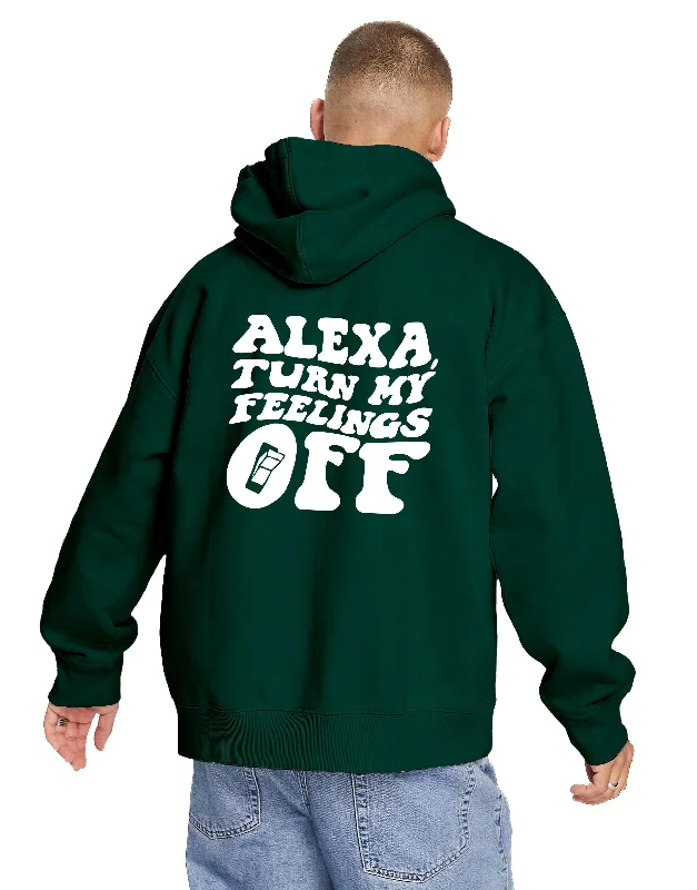 Light on Body Alexa and Feelings (Back Print) Hoodie Confident Men's High