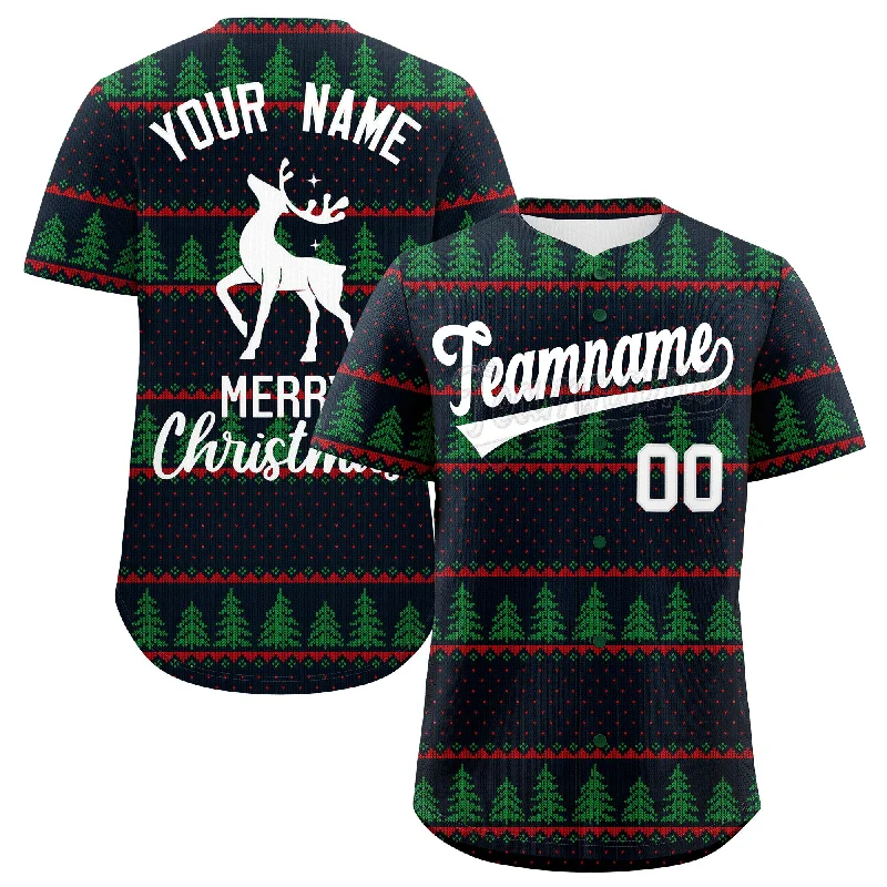 Custom Christmas Graffiti Pattern Authentic Baseball Jersey Elegant Men's Cashmere