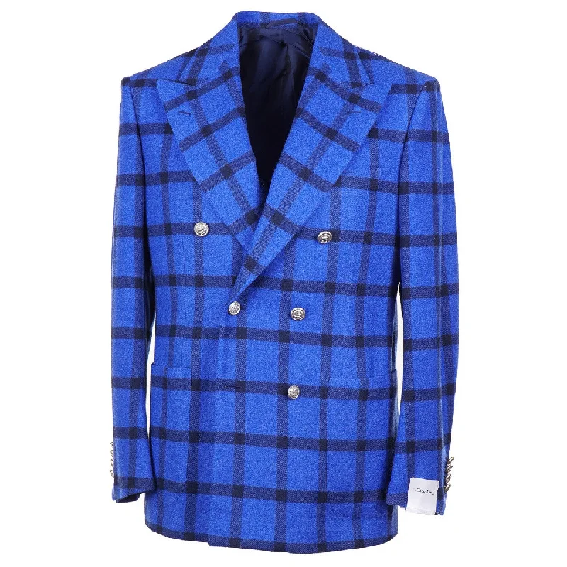 Warm keeping Sartorio Soft Flannel Wool Sport Coat Unique Men's Upcycled