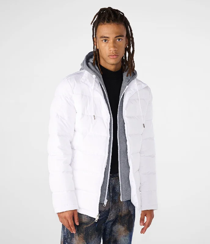 Air Permeable Hooded Puffer Jacket With Bib Tough Men's Military