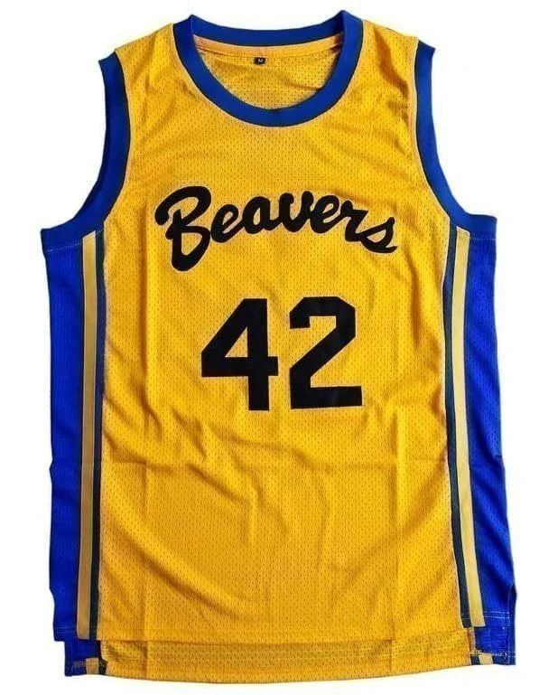 Teen Wolf Beavers #42 Scott Howard Gold Werewolf Jersey Adventure