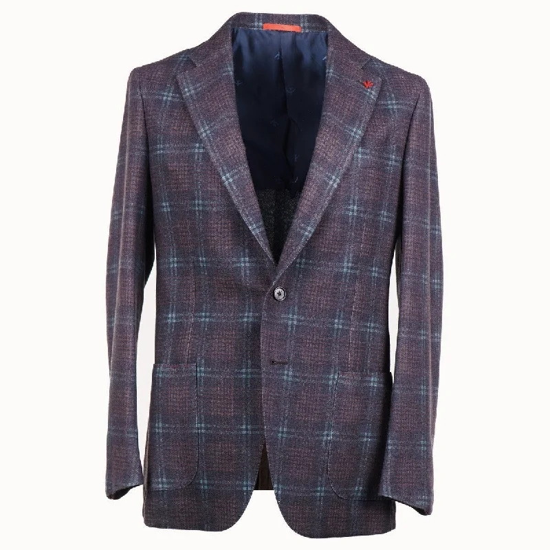 Flexible fabric Isaia Flannel Wool-Cashmere Sport Coat Dynamic Men's Moto