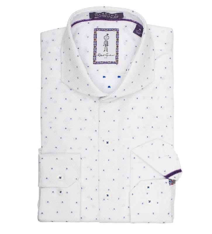 Robert Graham Soto Honeycomb Dot Print Dress Shirt Vacation