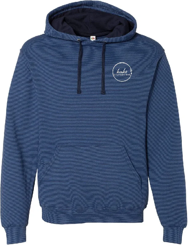 Skin - Friendly Fruit of the Loom Sofspun Microstripe Hooded Pullover Sweatshirt Dynamic Men's Glow