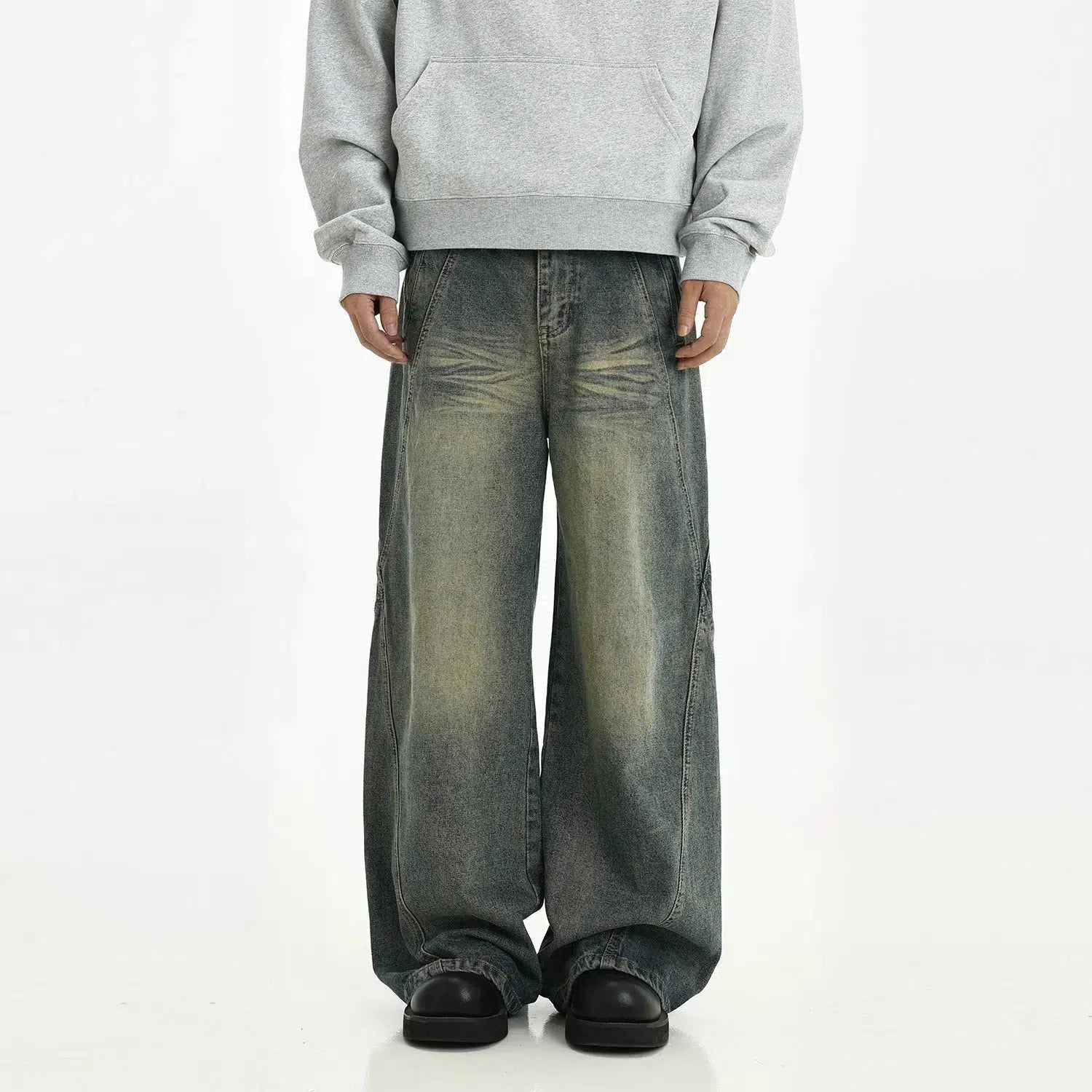 Pleated Loose Wide-leg Jeans Youthful Men's Anime