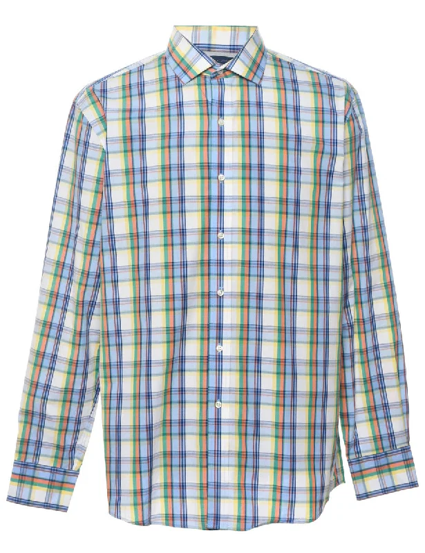 E sports Style Tommy Hilfiger Checked Multi-Colour Shirt - L Hip Men's Retro