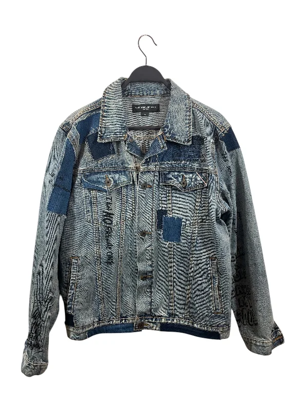 Bohemian Tribal Cult of Individuality/Denim Jkt/XL/Denim/BLU/MAY THE BRIDGES I BURN LIGHT Cool Men's Distressed