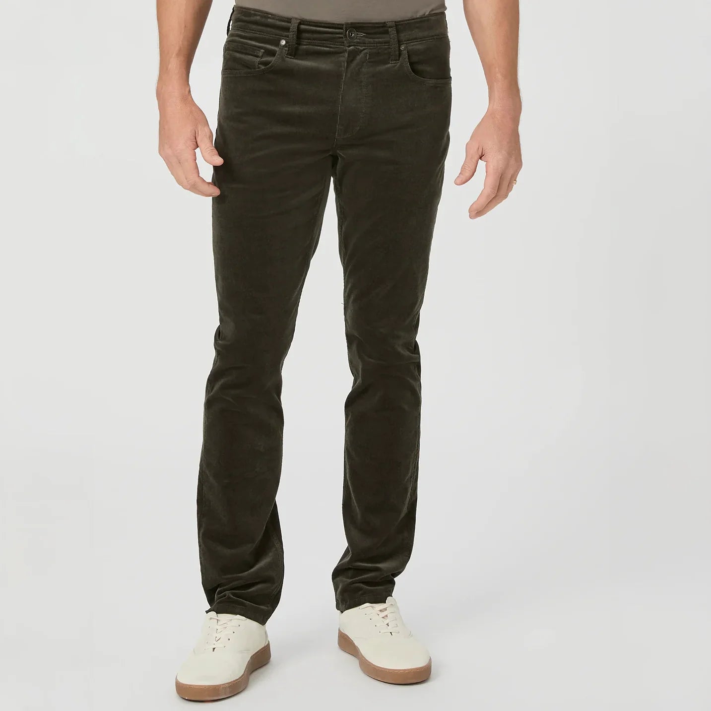 Shaded Glen (Green) Corduroy – Lennox Slim Fit Jeans - PAIGE Earthy Men's Hemp