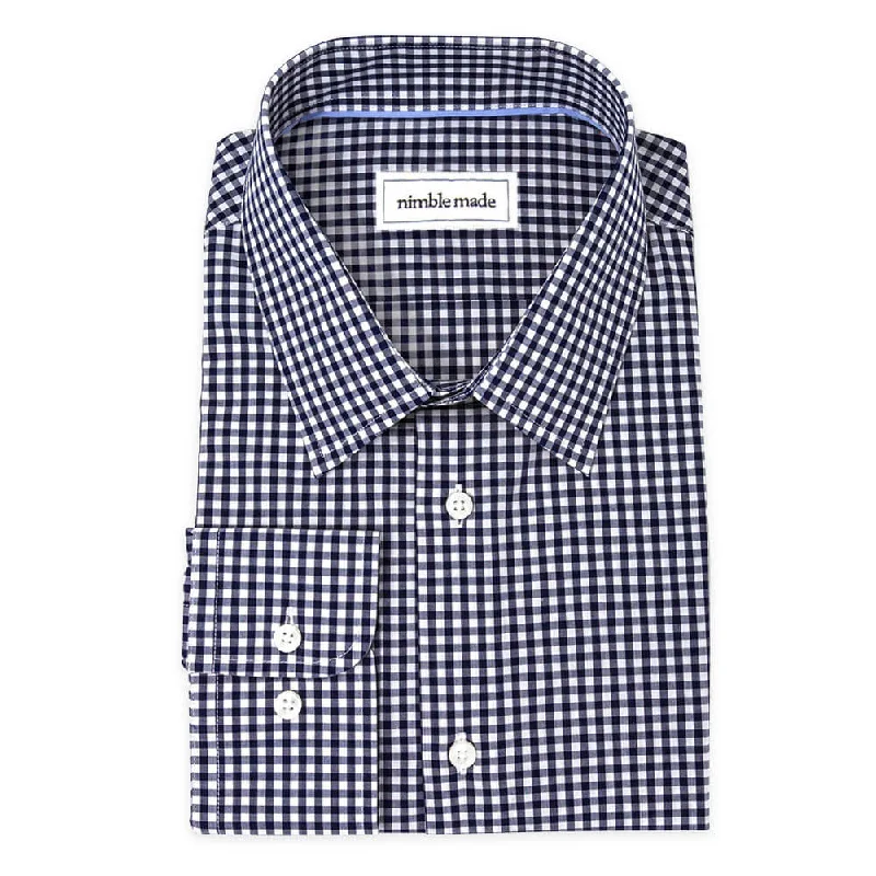 Dark Navy Checked Dress Shirt | The Abacus Rugged Men's Outdoor 