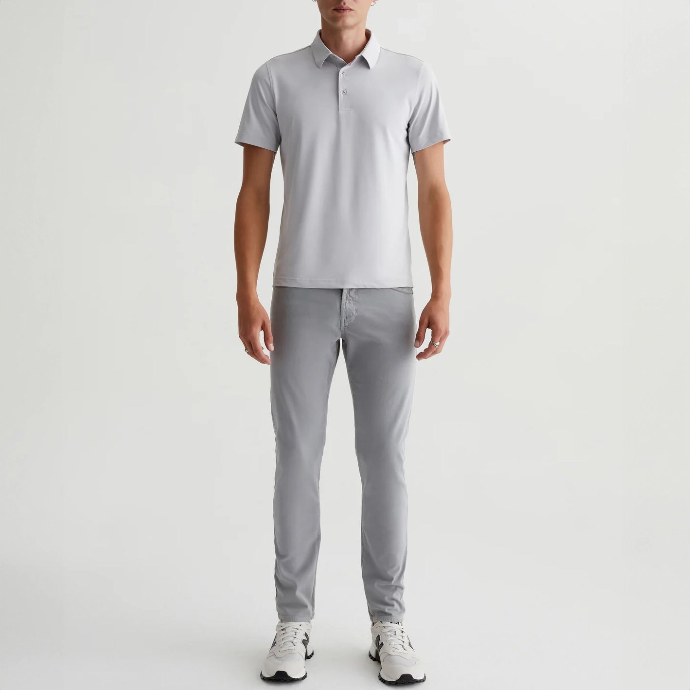 Sulfur Summer Storm (Light Gray) Modern Slim Tellis Sueded Pants - AG Modern Men's Geometric