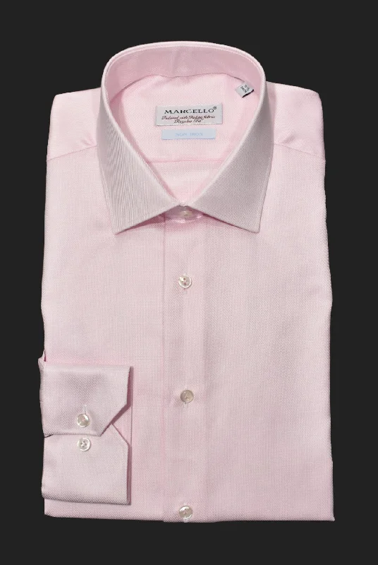 DS100P Pink Fine Piquet Dress Shirt Relaxed Men's Australian 