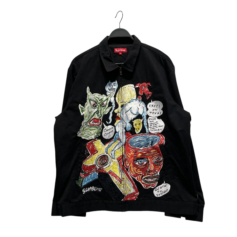 Snug Fit Supreme/Jacket/XL/Cotton/BLK/All Over Print/DANIEL JOHNSTON EMBROIDERED Elegant Men's Cashmere