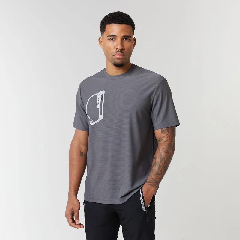 Cozy Feeling Tech Pocket T-Shirt | Dark Grey Bold Men's Statement