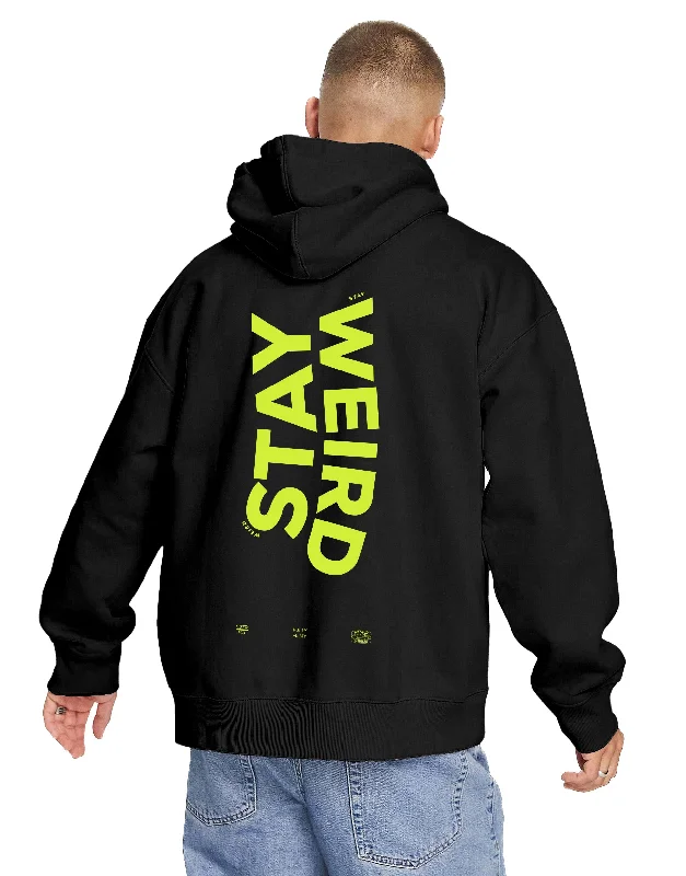 Hip - Hop Style Stay Weird (Back Print) Hoodie Elegant Men's Formal 