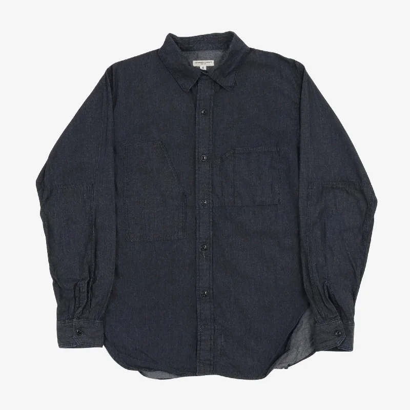 Street inspired Denim Work Shirt Tough Men's Tactical