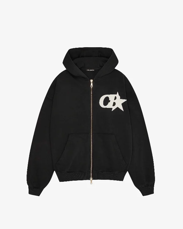 Hip - Hop Style CB STAR ZIPPED HOODIE Streetwear Style