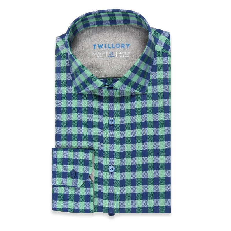 TRENDSETTER // Performance Green Blue Gingham Laid