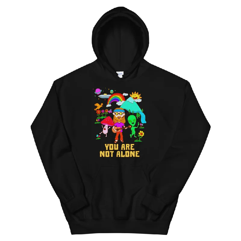 Comfort Fit You Are Not Alone Graphic Hoodie Laid