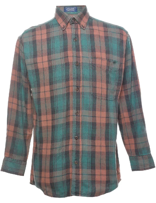 Hip  hop  inspired Long Sleeved Checked Shirt - S Refined Men's European