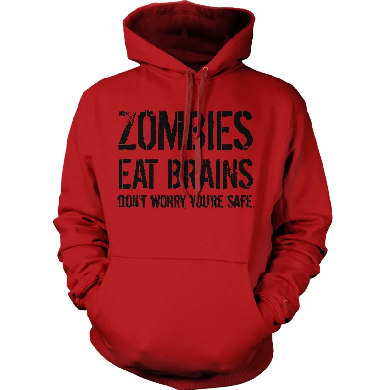 Anime Inspired Zombies Eat Brains, You're Safe Hoodie Sporty Men's Tennis