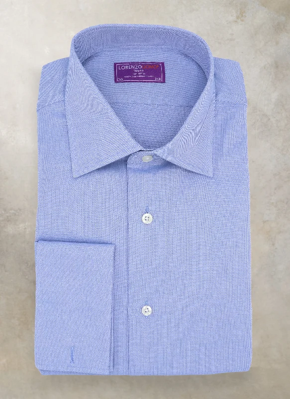 Maxwell in Solid Blue French Cuff Oxford Shirt Relaxed Men's Australian 