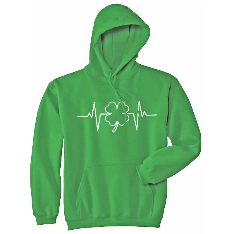 Hip - Hop Style St. Patrick's Heart Beat Hoodie Elegant Men's Cashmere