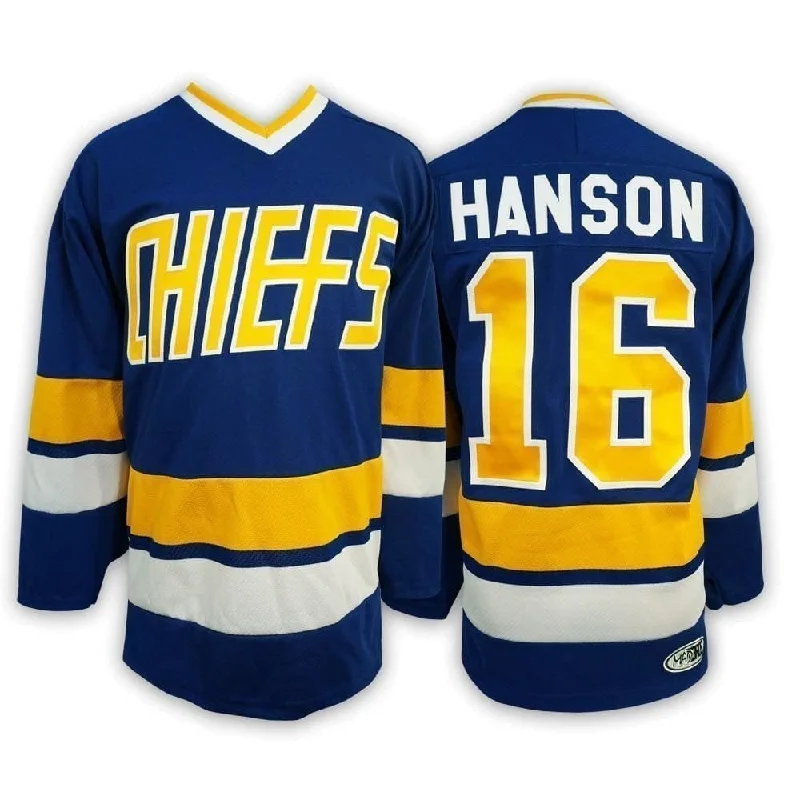 Jack Hanson #16 Hanson Brothers Charlestown Chiefs Slapshot Movie Jersey Masculine Men's 