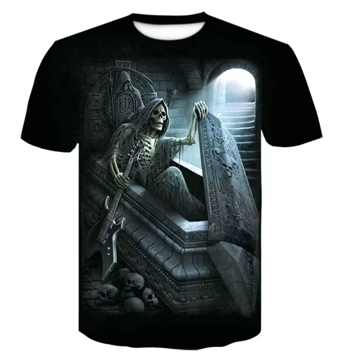 Skull Shirt - Blurry Tomb Trendy Men's Bucket