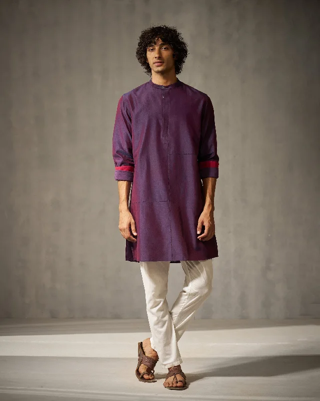 Moonbeam Kurta - Purple Refined Men's European