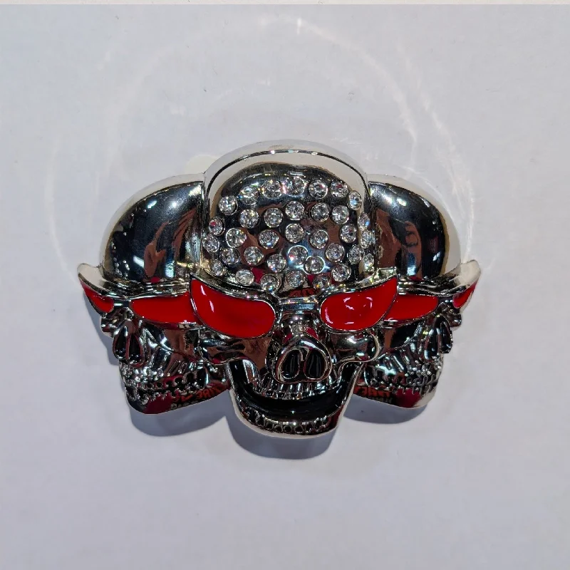 Belt Buckle - Skulls Polished Men's Silk