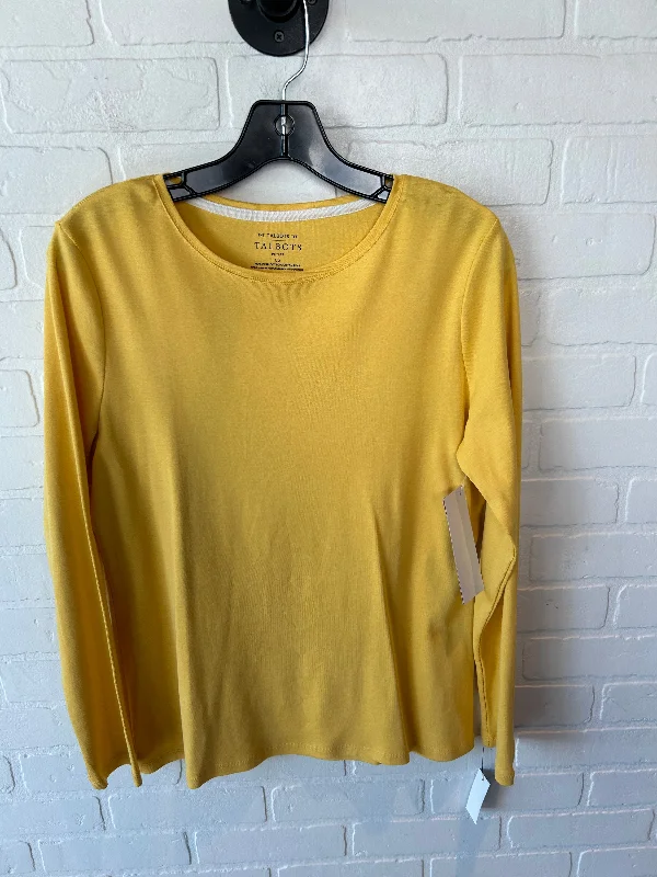 Top Long Sleeve Basic By Talbots In Yellow, Size: L Masculine Men's Thick