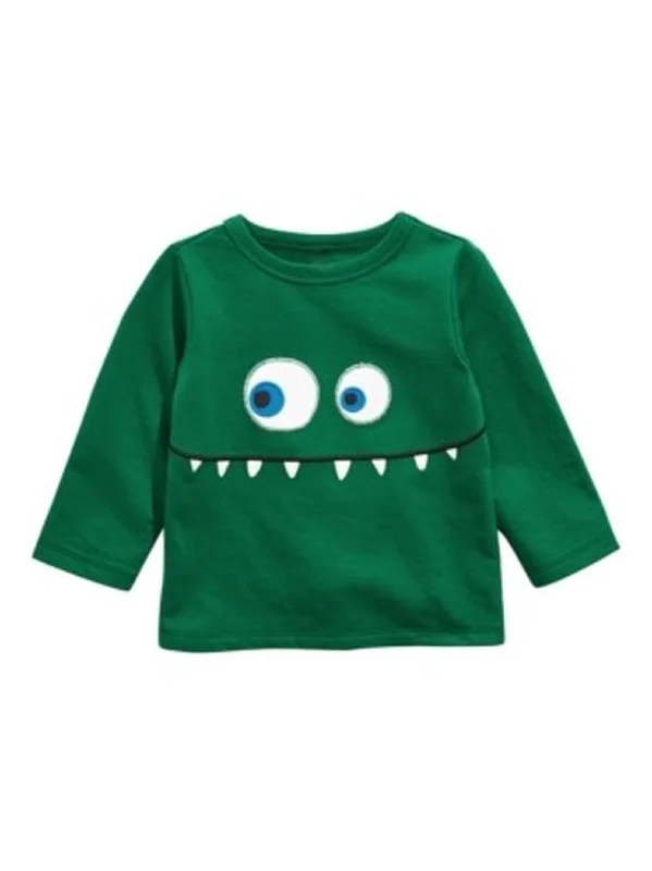 Kids Boy's Graphic Embroidered Top,Green Refined Men's Classic 