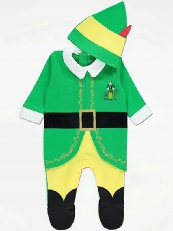 Kids Boy's 2 Pcs Graphic Printed Christmas Jumpsuit & Hat Set,Green Trendy Men's Scandinavian