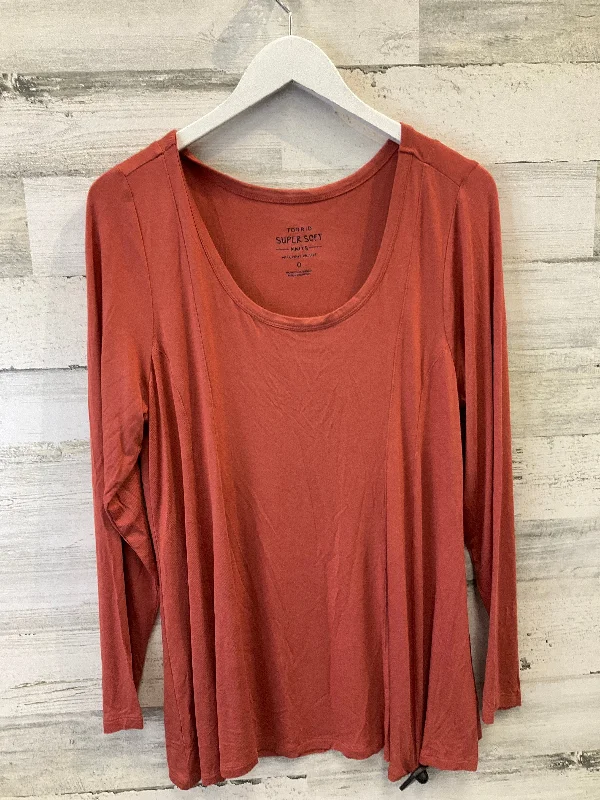 Top Long Sleeve Basic By Torrid In Orange, Size: Xl Sleek Men's Metallic