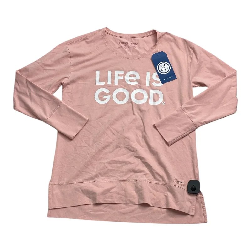 Top Long Sleeve By Life Is Good In Pink, Size: S Youthful Men's Pop