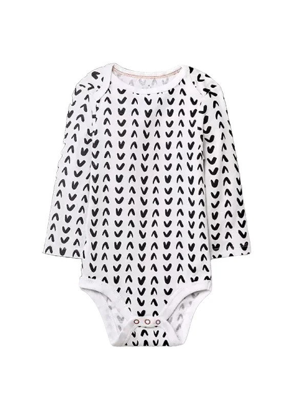 Kids Girl's Printed Bodysuit,White Business