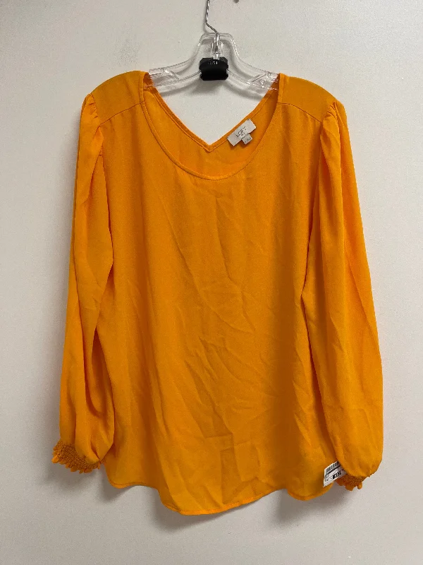 Top Long Sleeve By Loft In Orange, Size: Xl Streetwear Style