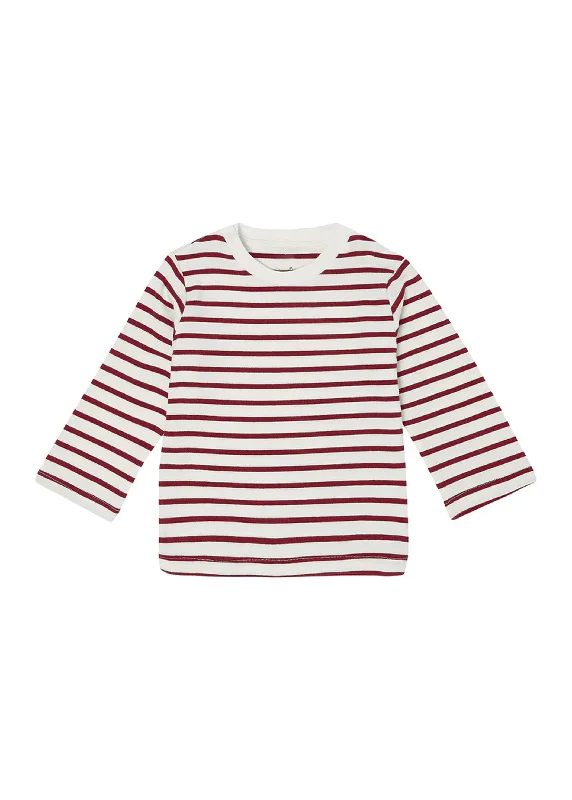 Kids Boy's Striped Top,White/Burgundy Elegant Men's Formal 