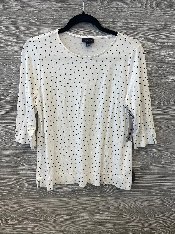 Top 3/4 Sleeve By J. Jill In Polkadot Pattern, Size: Mp Modern Men's 